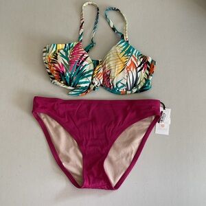 Shade and Shore 2 Piece Swim Suit, Size M